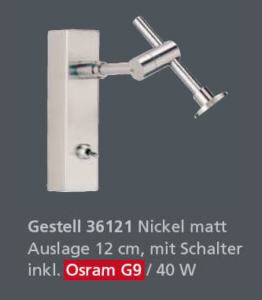 WANDLEUCHTE Nickel matt, Fischer Leuchten, m6-Licht